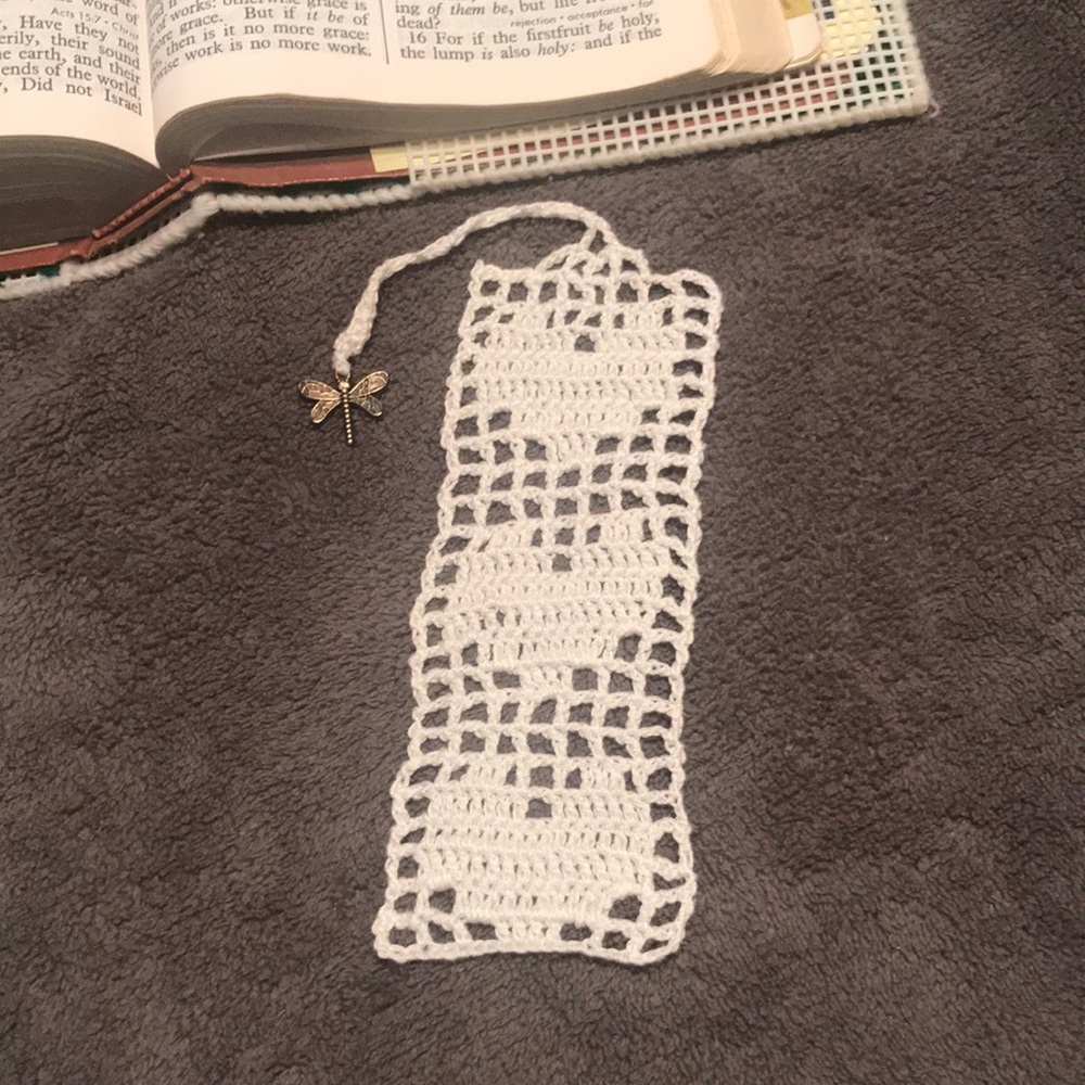 Handmade Crochet Heart Bookmark